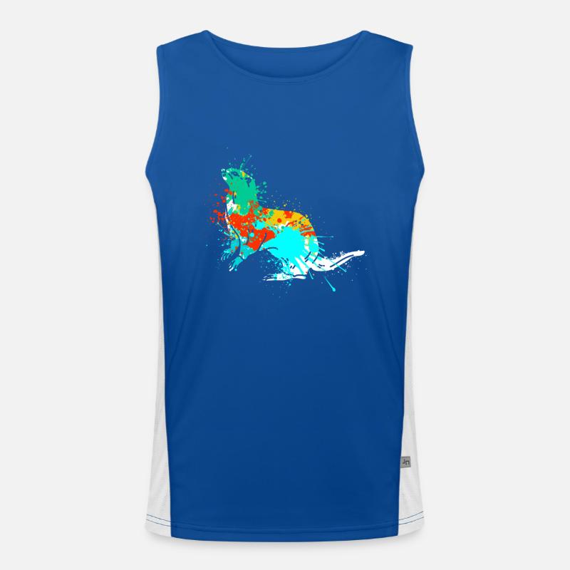 Splash Art Otter Riesenotter See otter Funktionelles Kontrast-Tank Top für Männer 
