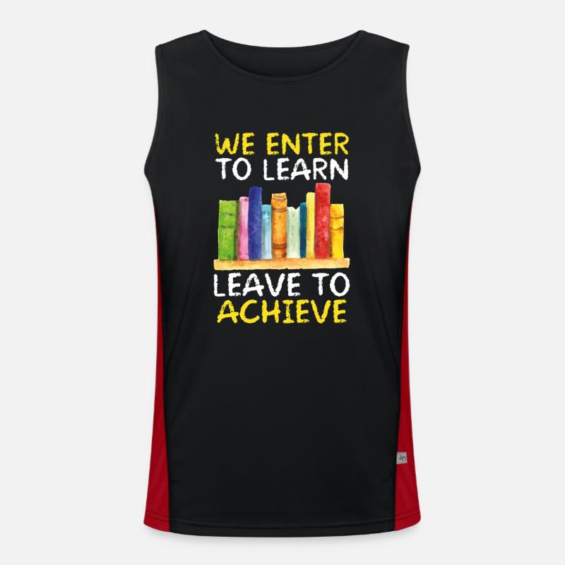 We enter to learn, to go, Men's Functional Contrast Tank Top 