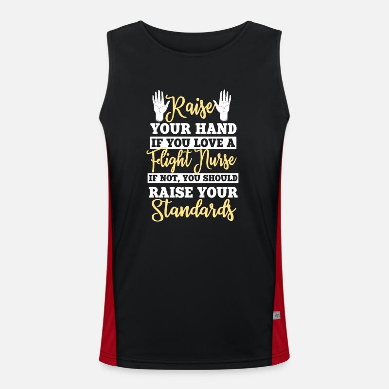 Lustiger Spruch Flight Nurse Funktionelles Kontrast-Tank Top für Männer 
