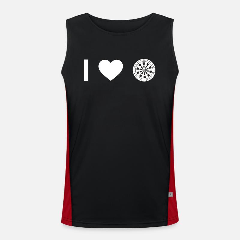 Ich liebe - Dartscheibe - Funktionelles Kontrast-Tank Top für Männer 