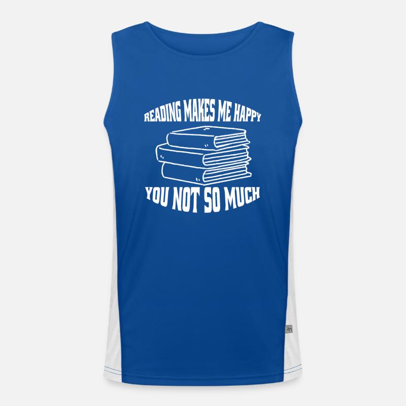 Reading Gift Books Book Reader Book Lover Men's Functional Contrast Tank Top 