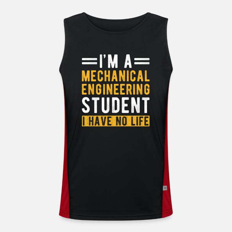 Mechanical Engineering Student Gift - Men's Functional Contrast Tank Top  - black/red