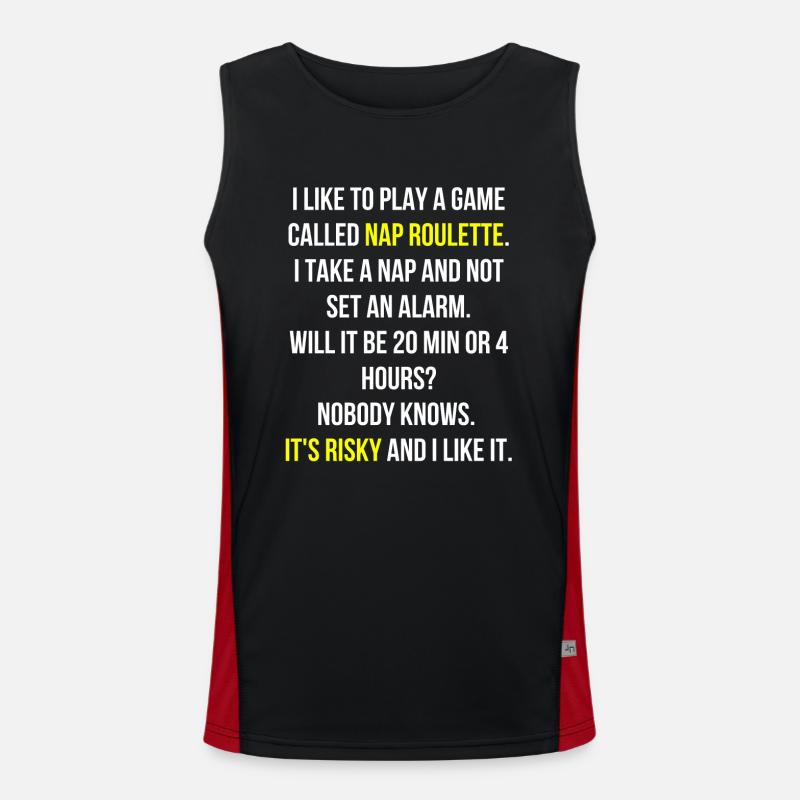 Müde Schlafen Spruch Englisch Funktionelles Kontrast-Tank Top für Männer 