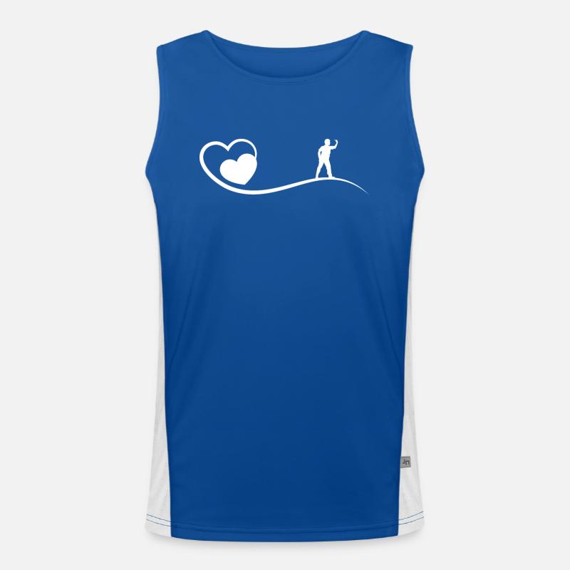 Herz - Dartpfeil Spieler - Funktionelles Kontrast-Tank Top für Männer 