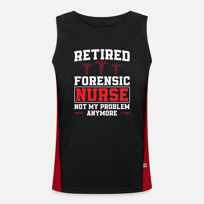 Forensische Krankenschwester Im Ruhestand Humor Funktionelles Kontrast-Tank Top für Männer 