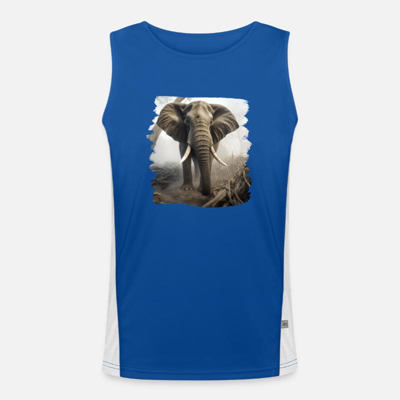 Elefanten realistic Elefant Funktionelles Kontrast-Tank Top für Männer 
