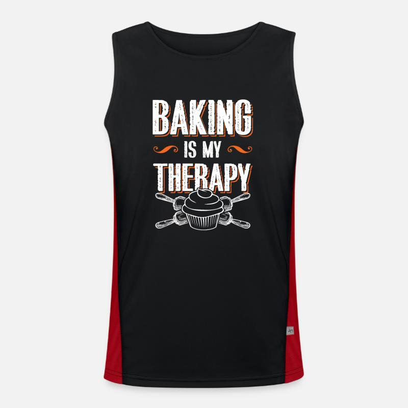 Baking is my Therapy Funktionelles Kontrast-Tank Top für Männer 