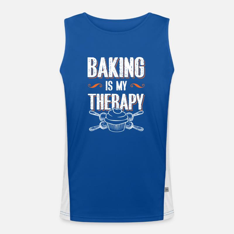 Baking is my Therapy Men's Functional Contrast Tank Top 