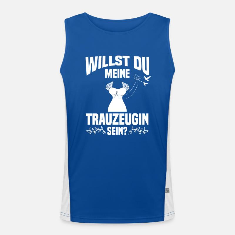 Hochzeit Junggesellenabschied Trauzeugin Funktionelles Kontrast-Tank Top für Männer 