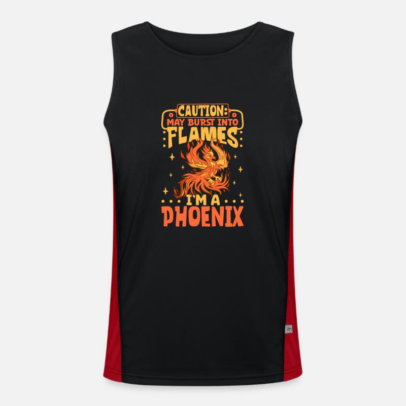 Phoenix Bird Mythical Creatures Men's Functional Contrast Tank Top 