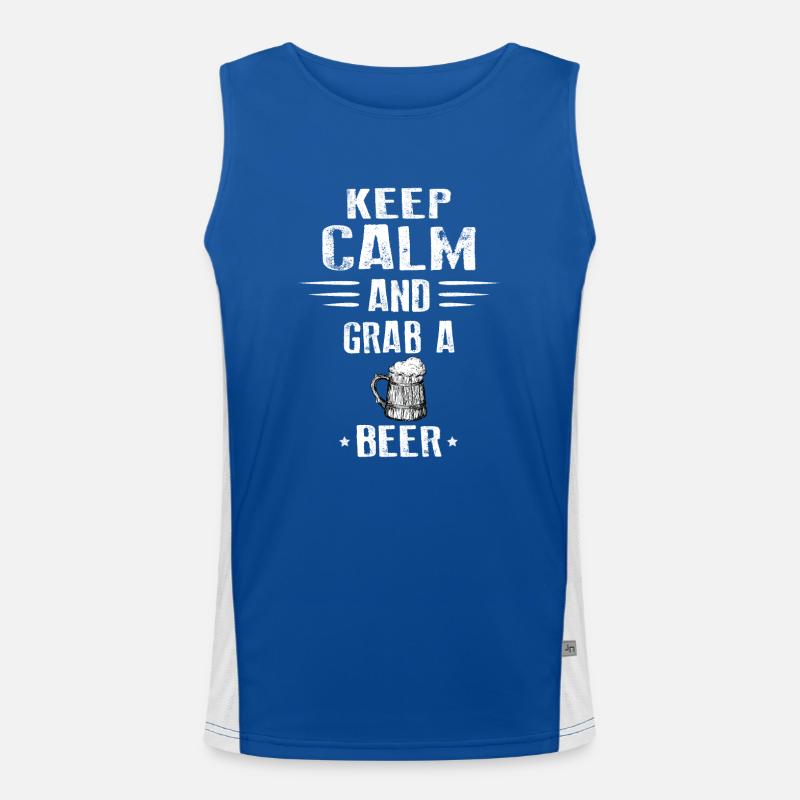 KEEP CALM AND GRAB A BEER Funktionelles Kontrast-Tank Top für Männer 