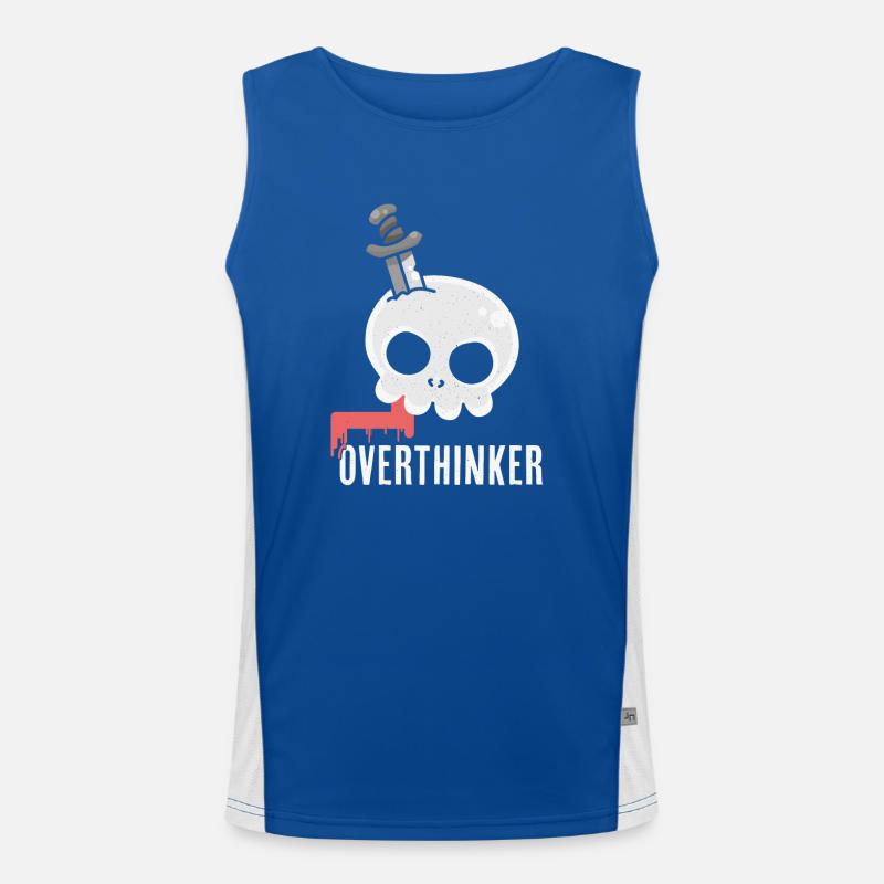 Overthinker - Chaos im Kopf Funktionelles Kontrast-Tank Top für Männer 