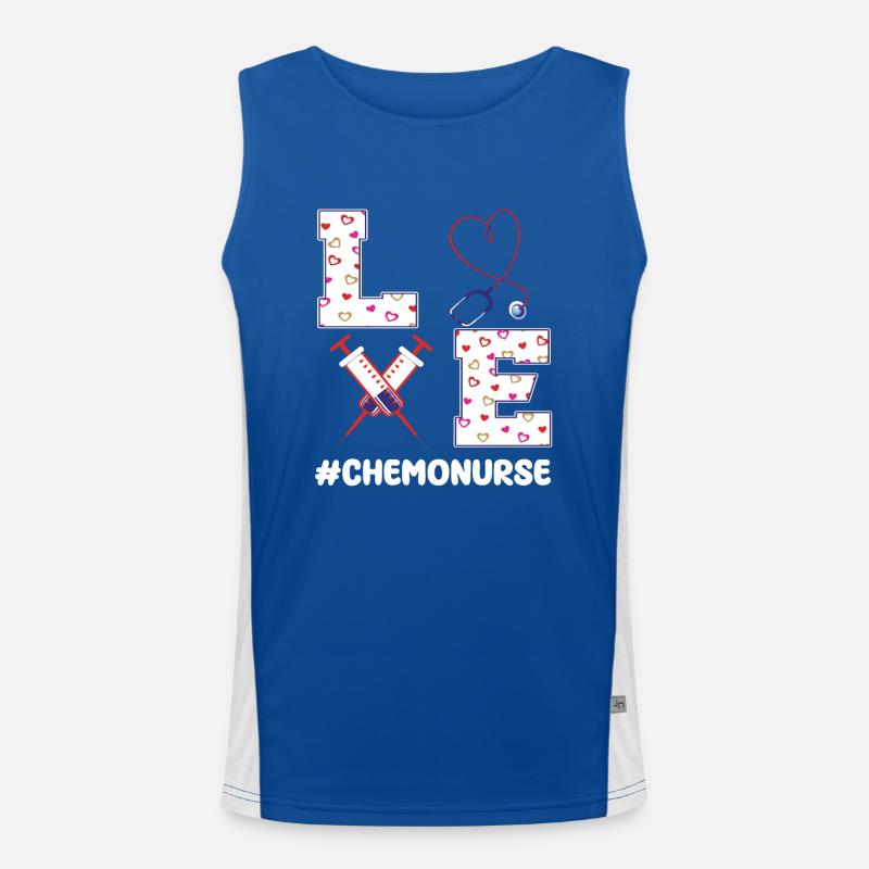 Chemo Krankenschwester Valentinstagsgeschenk Funktionelles Kontrast-Tank Top für Männer 