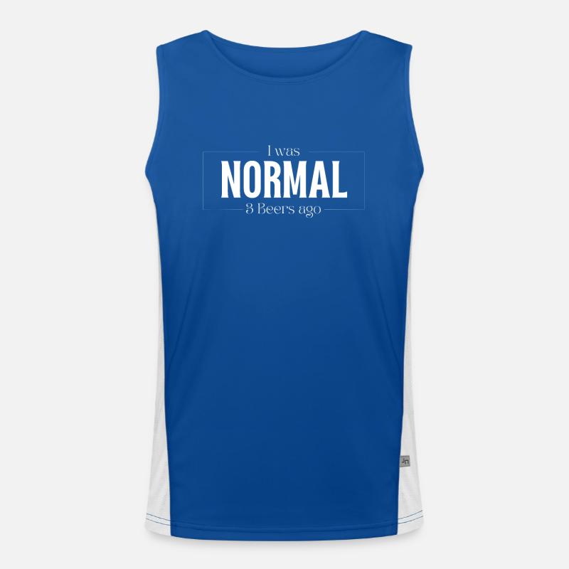 I Was Normal Before 3 Beer Gift Men's Functional Contrast Tank Top 