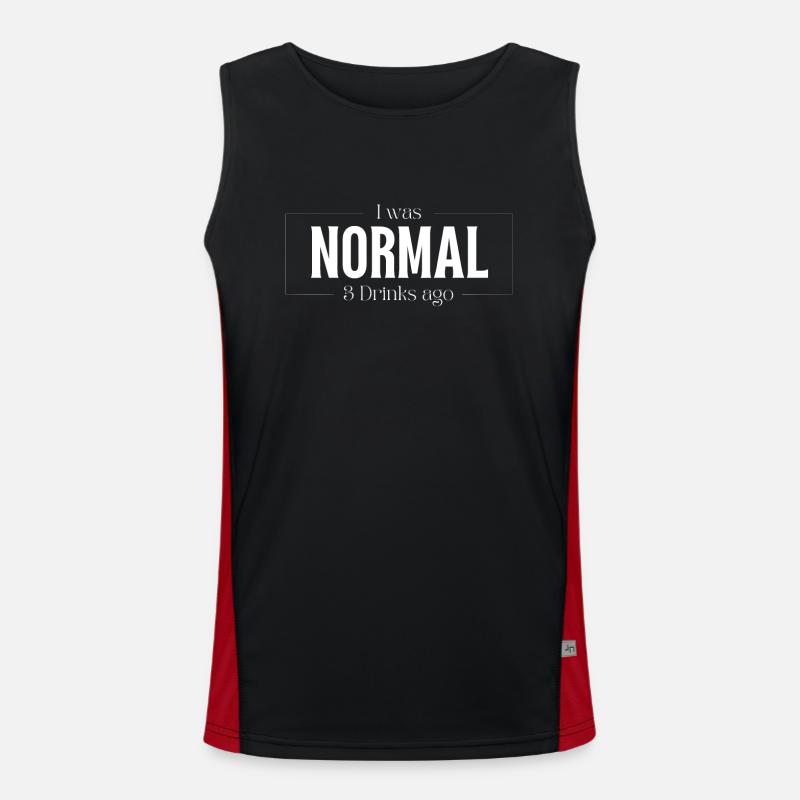 Ich war Normal vor 3 Getränke Drinks Geschenk Funktionelles Kontrast-Tank Top für Männer 