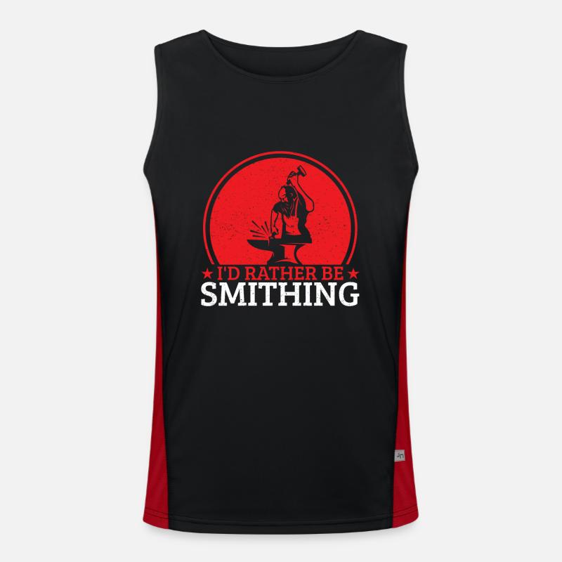 I ́d Rather Be Smithing Blacksmith Gift Idea Men's Functional Contrast Tank Top 