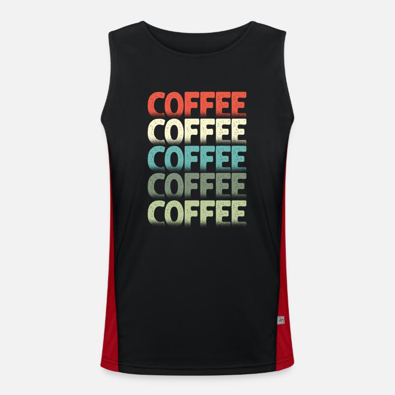 Coffee Coffee Coffee Funktionelles Kontrast-Tank Top für Männer 