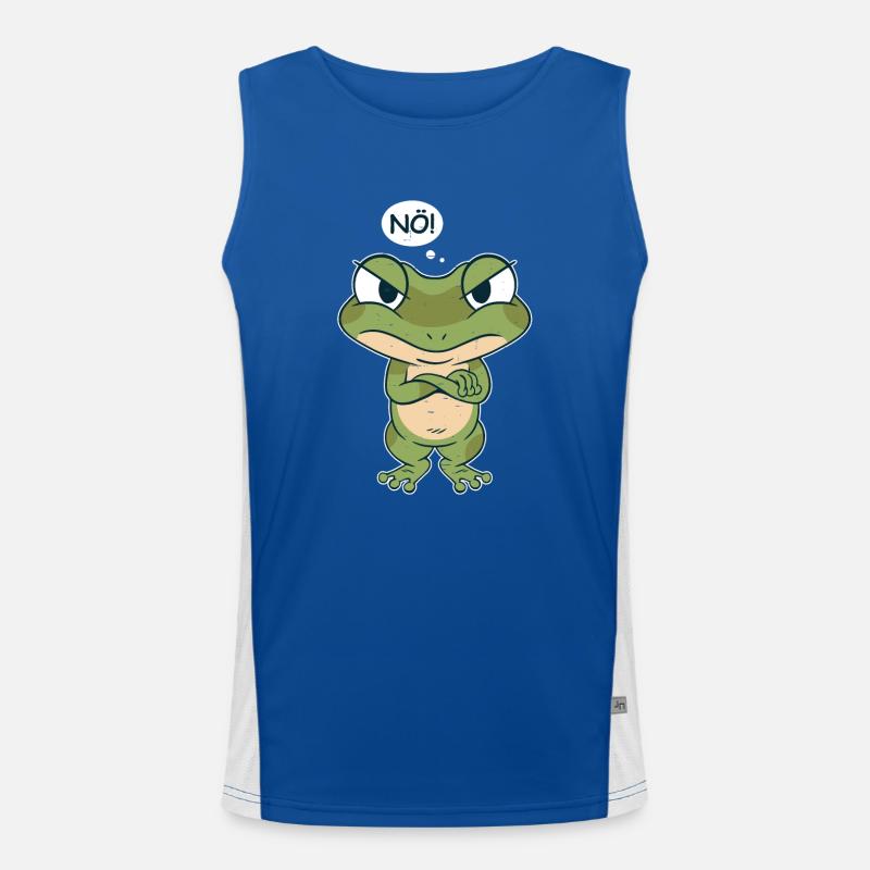 Frosch sagt Nein - Grumpy Frog Funktionelles Kontrast-Tank Top für Männer 