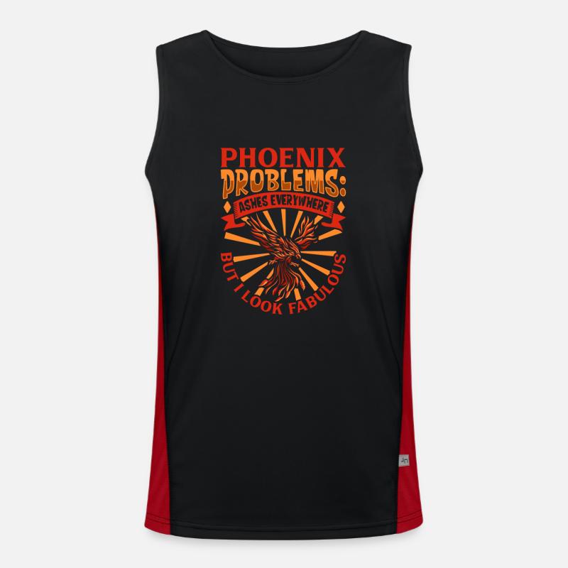 Phoenix Bird Mythical Creatures Men's Functional Contrast Tank Top 