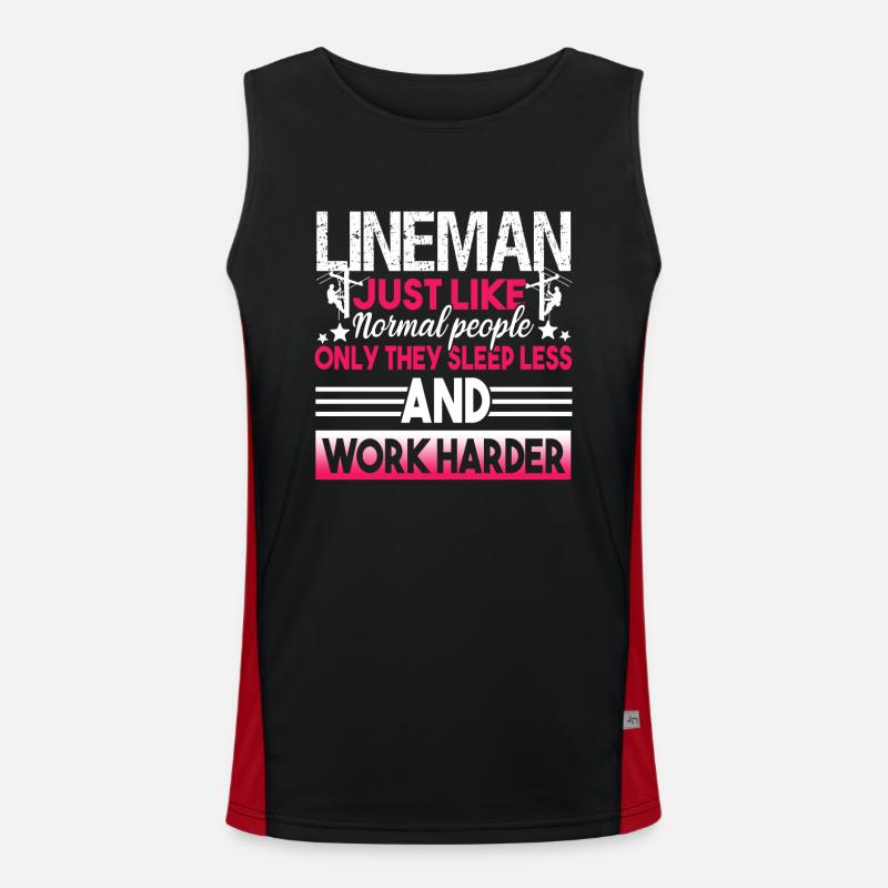 Lineman Lineman Sleep Less And Work Harder Men's Functional Contrast Tank Top 
