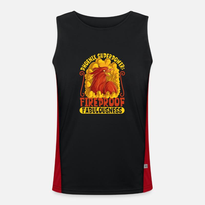 Phoenix Bird Mythical Creatures Men's Functional Contrast Tank Top 