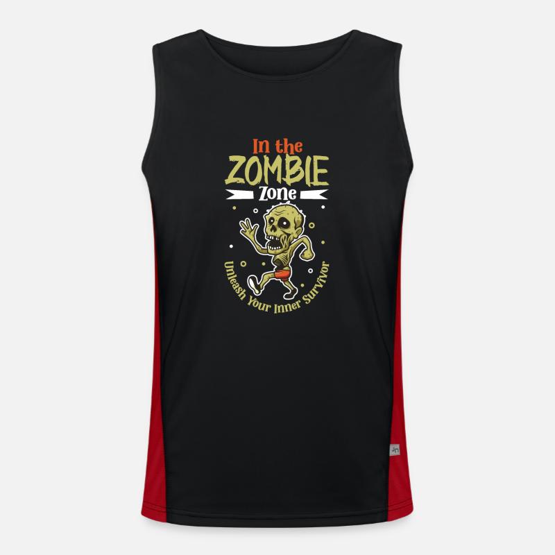 Horror Zombie Runner Half Marathon Running Jogging Funktionelles Kontrast-Tank Top für Männer 