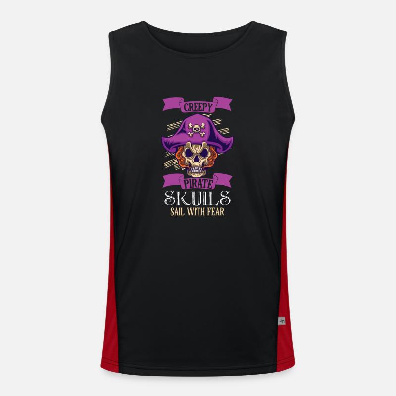 Horror Pirate Pirate Ship Pirate Captain Horror Men's Functional Contrast Tank Top 