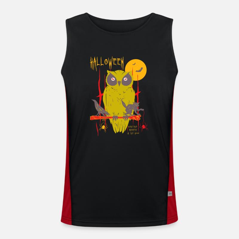 Halloween - Eule Funktionelles Kontrast-Tank Top für Männer 