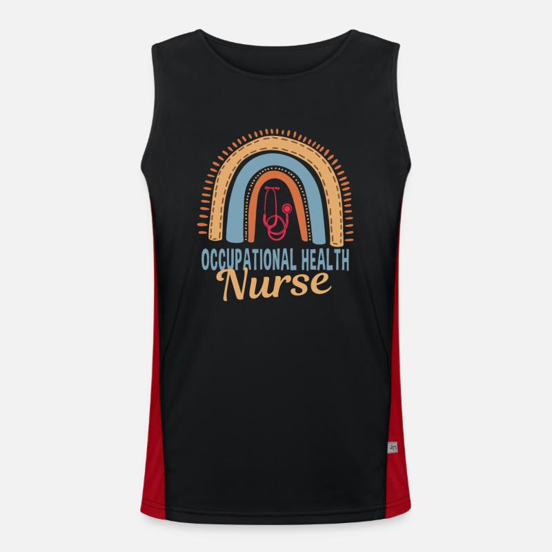 Arbeitsmedizinische Krankenschwester Boho Rainbow Funktionelles Kontrast-Tank Top für Männer 