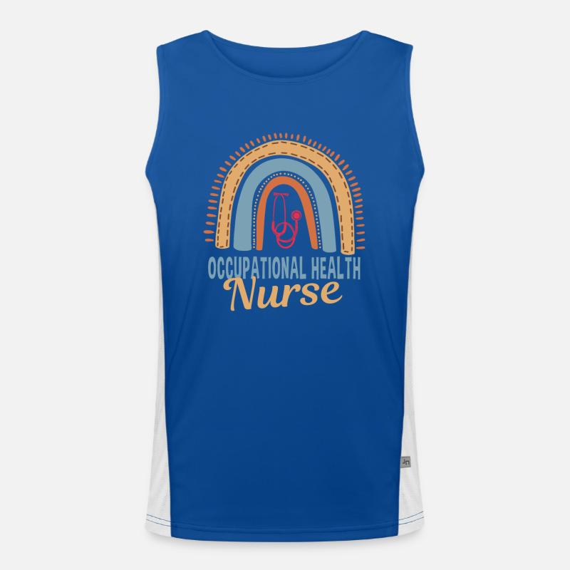 Arbeitsmedizinische Krankenschwester Boho Rainbow Funktionelles Kontrast-Tank Top für Männer 