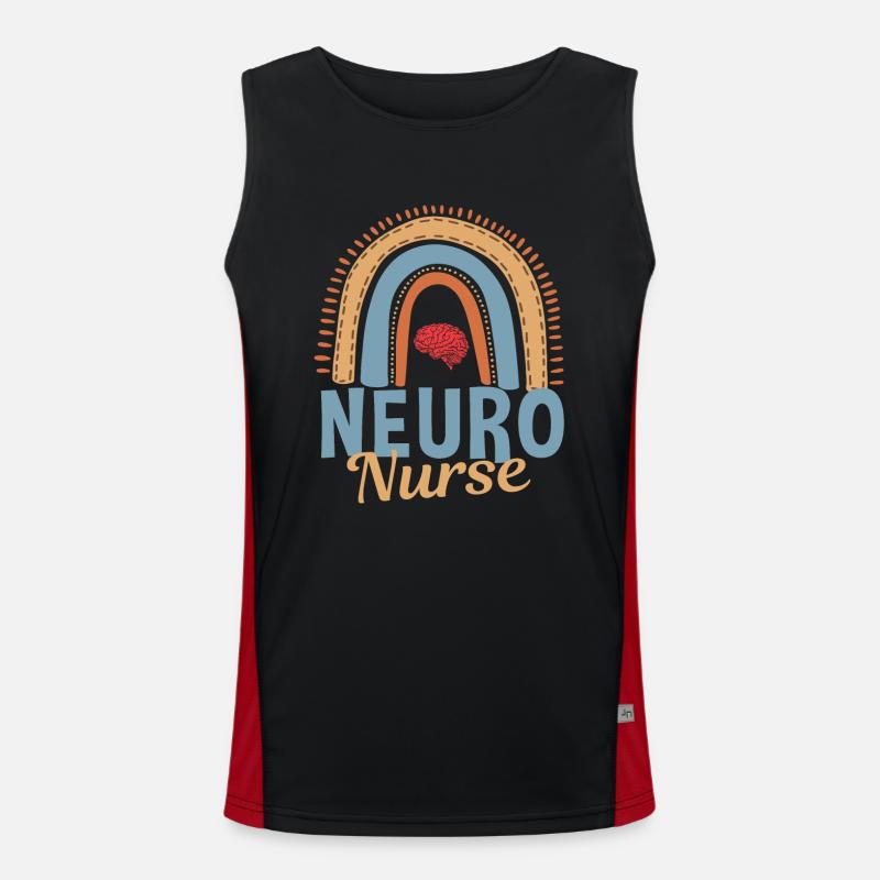 Neuro Krankenschwester Regenbogen Funktionelles Kontrast-Tank Top für Männer 