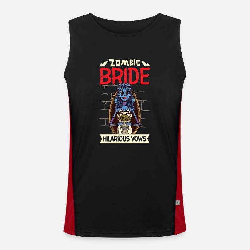 Funny Gothic Goth Wedding Bride Goth Halloween Funktionelles Kontrast-Tank Top für Männer 