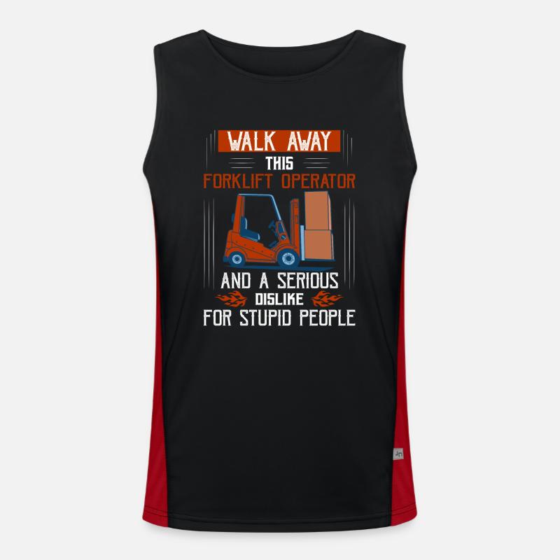 Walk Away This Forklift Operator Has Anger Issues Men's Functional Contrast Tank Top 