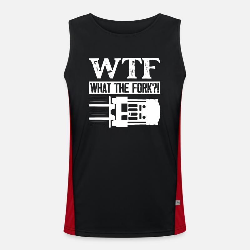 WTF What The Fork!? Forklift Forklifter Operator Men's Functional Contrast Tank Top 