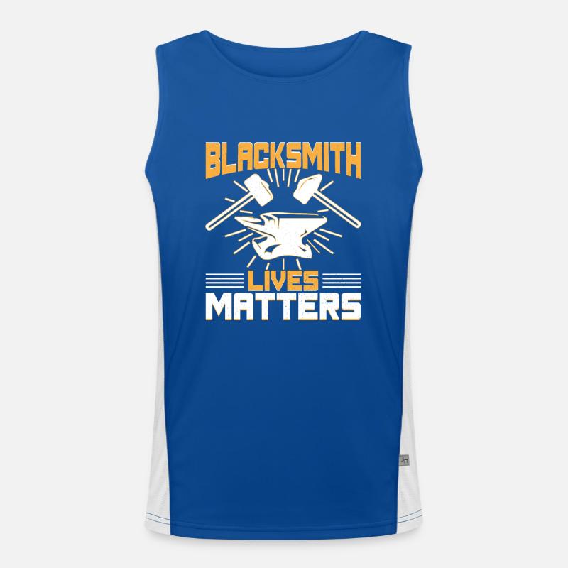 Blacksmith Lives Matters Metalsmith Gift Idea Men's Functional Contrast Tank Top 