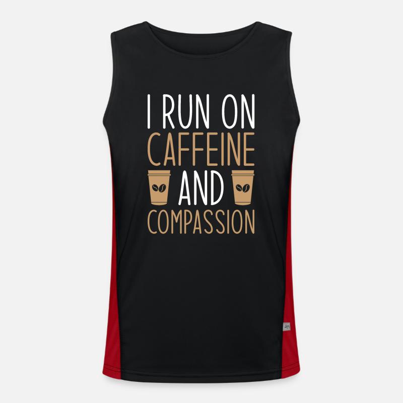 Krankenschwester Kaffee Ich Laufe Mit Koffein Funktionelles Kontrast-Tank Top für Männer 