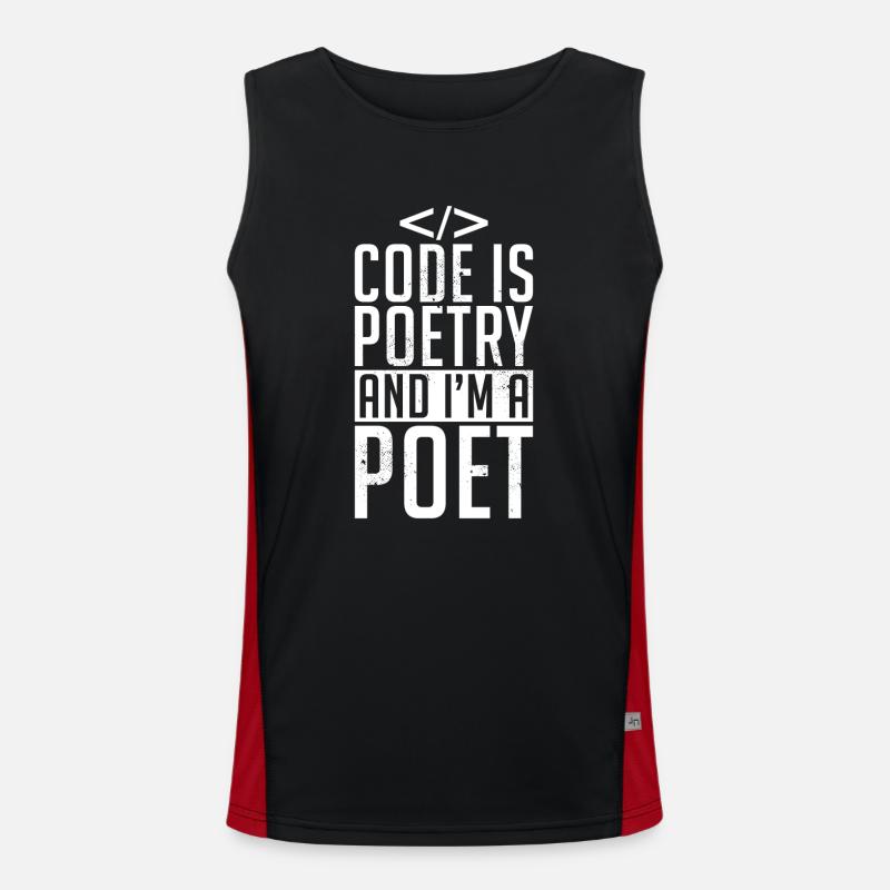 Programmierer Entwickler Coder Code - Funktionelles Kontrast-Tank Top für Männer  - Schwarz/Rot