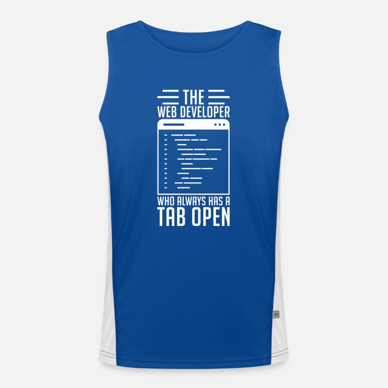 Web Developer Tab Always Open Men's Functional Contrast Tank Top 