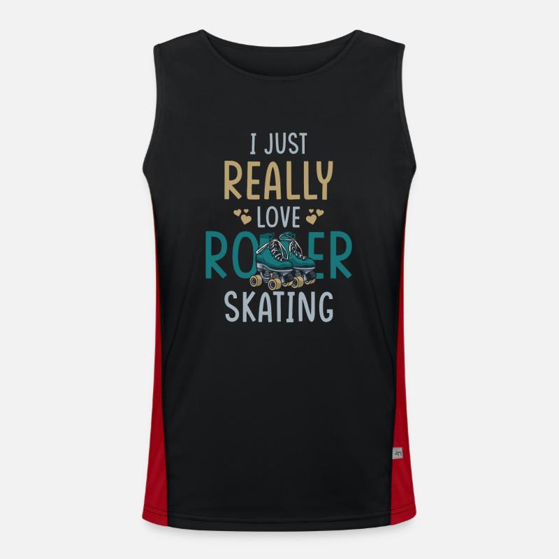 Roller Skates Roller Skating Saying - Men's Functional Contrast Tank Top - black/red