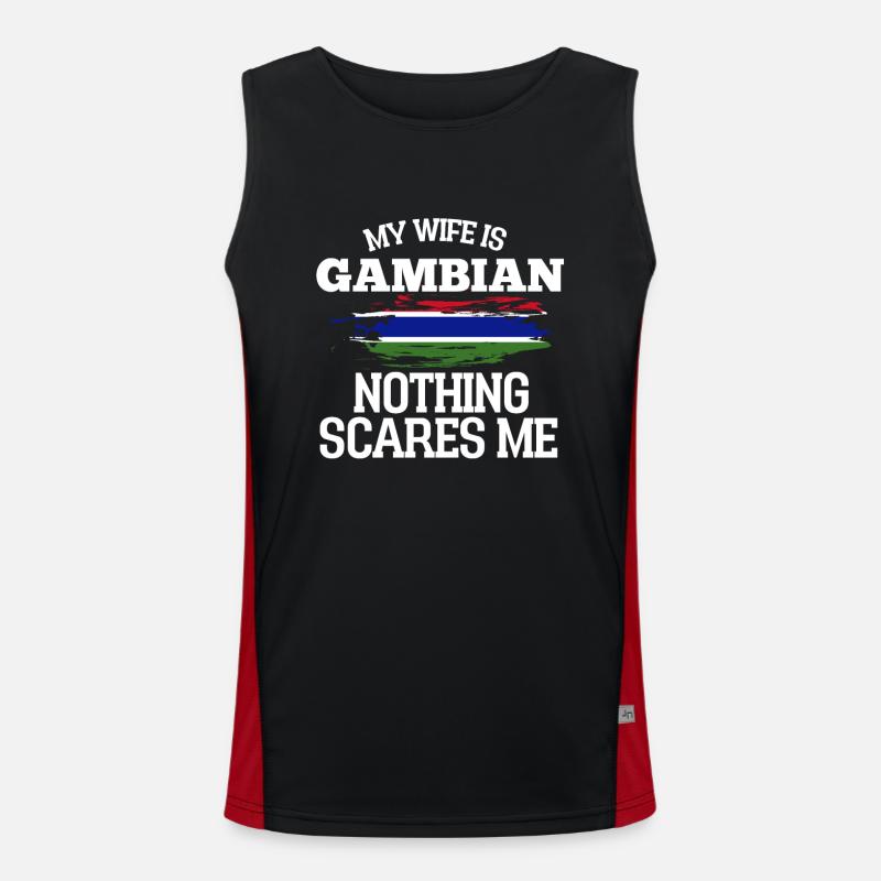 Gambia Ehefrau Funktionelles Kontrast-Tank Top für Männer 