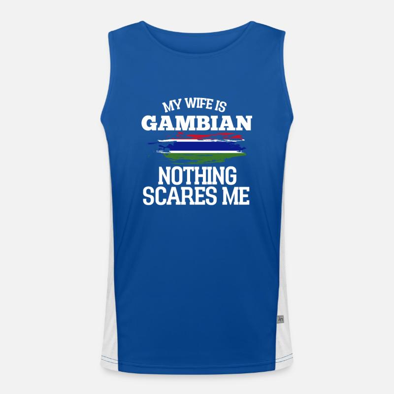 Gambia Ehefrau Funktionelles Kontrast-Tank Top für Männer 