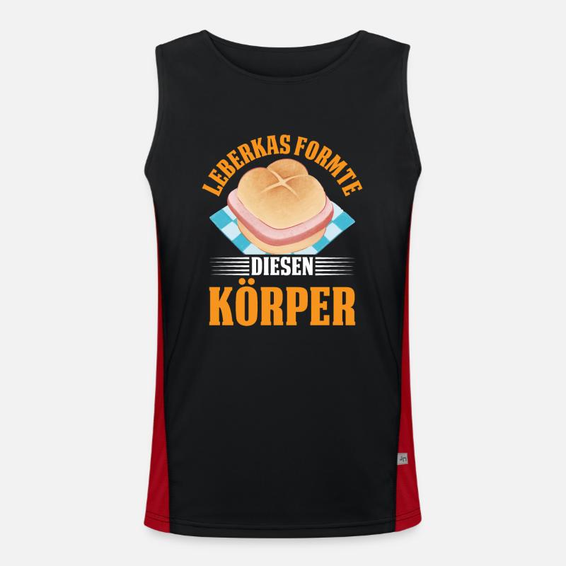 Leberkas Formte Körper Lustiger Leberkäse Spruch Funktionelles Kontrast-Tank Top für Männer 