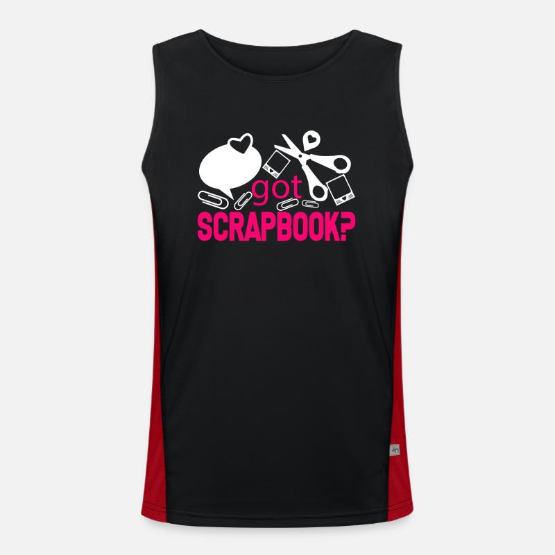 Scrapbooking Got Scrapbook - Men's Functional Contrast Tank Top  - black/red