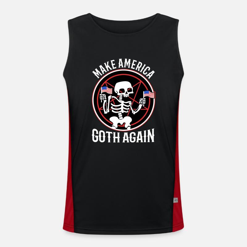 Make america goth again - Men's Functional Contrast Tank Top  - black/red