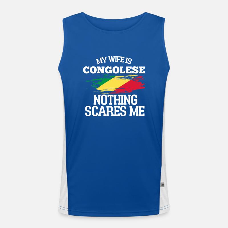 Kongo Ehefrau Funktionelles Kontrast-Tank Top für Männer 