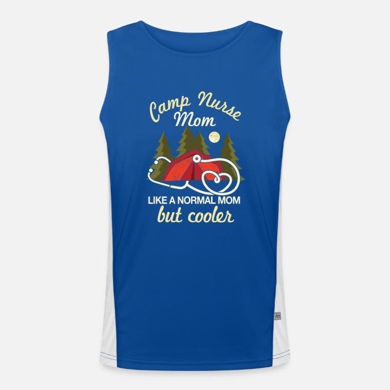 Camp Krankenschwester Mama Camping Muttertag Funktionelles Kontrast-Tank Top für Männer 