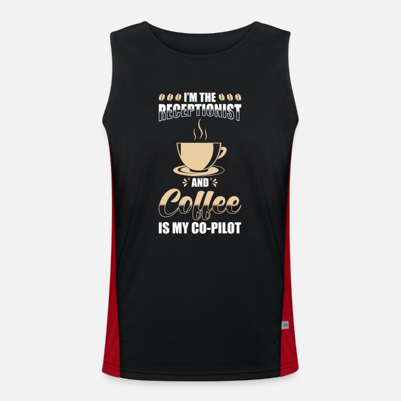 Receptionist Gift Receptionist Coffee Men's Functional Contrast Tank Top 