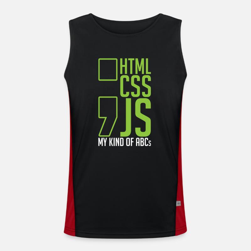 Webentwickler Geschenk Html Css Js Meine Art Von Funktionelles Kontrast-Tank Top für Männer 