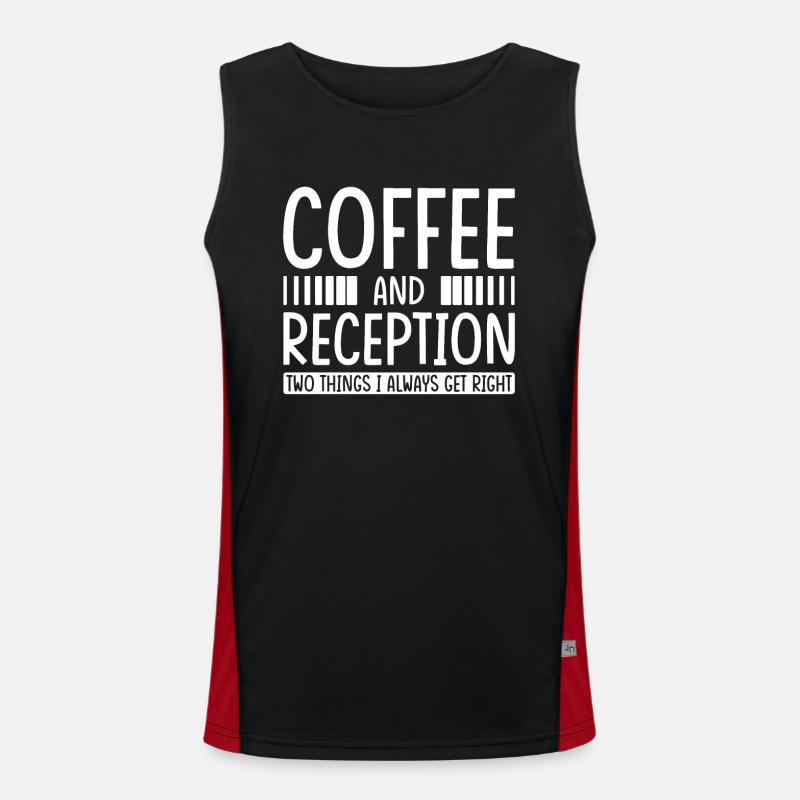Receptionist Gift Receptionist Coffee - Men's Functional Contrast Tank Top  - black/red