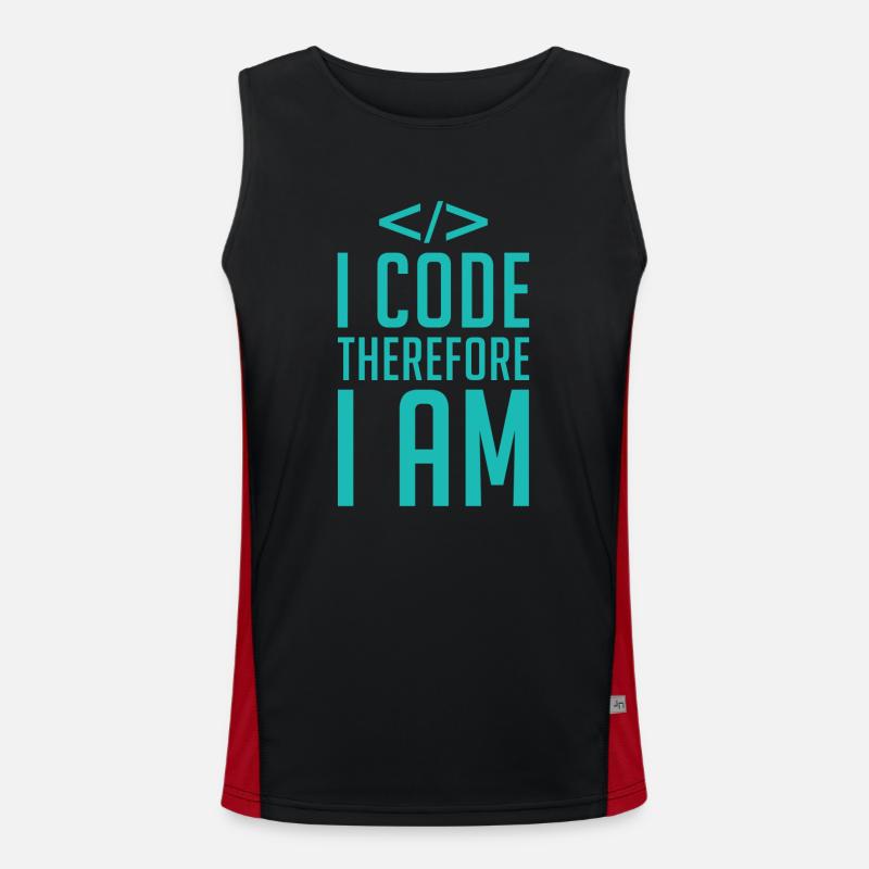 Programmierer Entwickler Coder Code Funktionelles Kontrast-Tank Top für Männer 